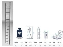 Лестница алюм. односекц. 316см 12 ступ., 5,2кг PRO STARTUL (ST9945-12)