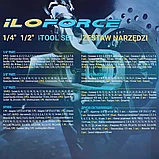 Набор инструментов 142 пр.1/4''3/8''1/2''(6-гр.)(4-32мм), фото 5