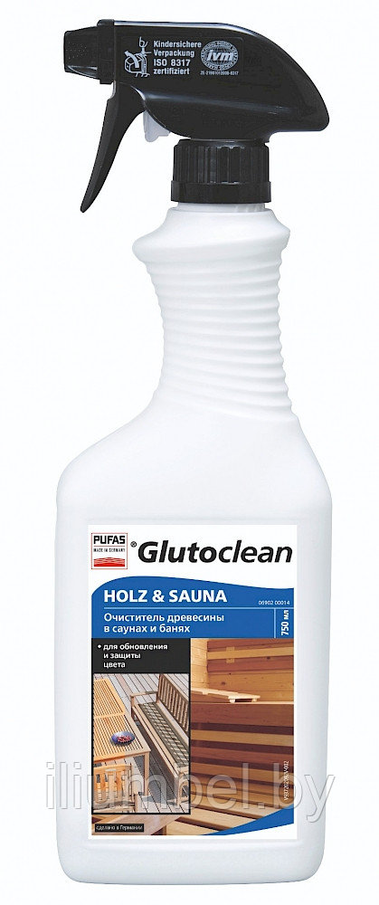 Очиститель древесины в саунах и банях Glutoclean 750 мл
