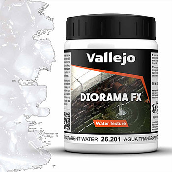 Текстурная паста для диорамы имитация прозрачной воды, 200 мл, Vallejo