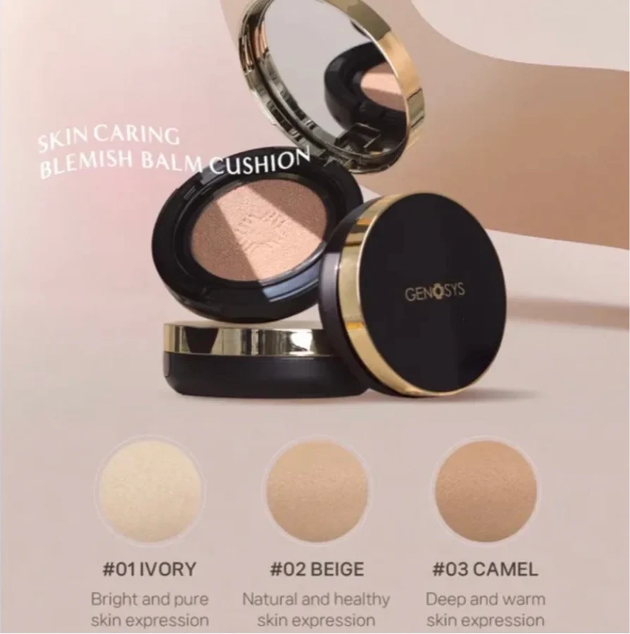 BB кушон Genosys Skin Caring Blemish Balm Cushion SPF50 Тон 01 Ivory - фото 3 - id-p195512217