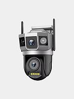 Дуальная камера видеонаблюдения OULEMEI 360 с ИИ-аналитикой 4G