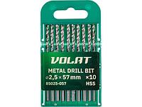 Сверло по металлу ц/х 2.5х30х57 мм HSS, комплект из 10-ти шт ВОЛАТ