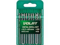 Сверло по металлу ц/х 3.2х36х65 мм HSS, комплект из 10-ти шт ВОЛАТ