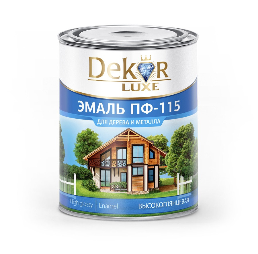 Эмаль ПФ-115 "DEKOR" "GOLD" жёлтая 1,8 кг, 4605544075765, страна происх. РОССИЯ