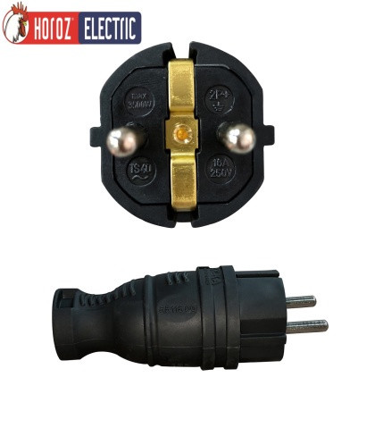 Horoz,Вилка прямая с/з каучуковая,черная 300.000.804 , пр-во:Турция