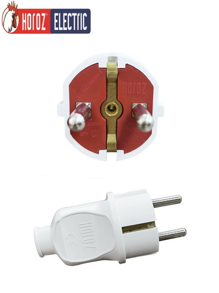 Horoz,Вилка прямая с/з,белая 300.000.702 , пр-во:Турция