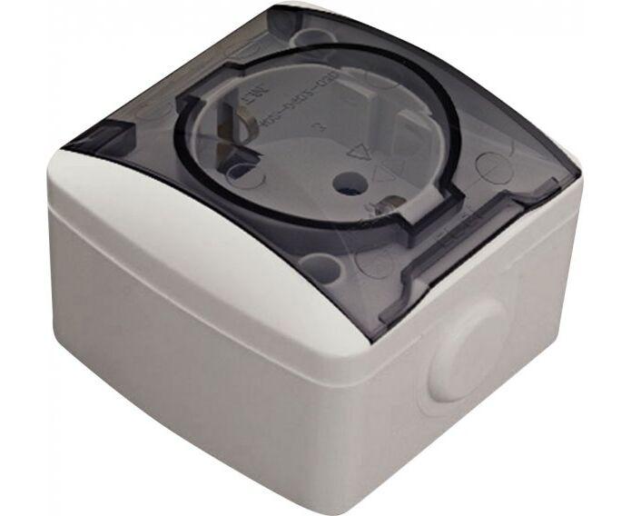 EL-BI,Eva, розетка с крышкой с/з,наружная,IP54, 554-011500-218 , пр-во:Турция