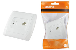 Розетка компьютерная RJ45  белая "Онега" TDM//Китай/РОССИЯ арт SQ1805-0022