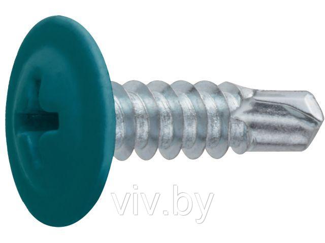 Саморез 4.2х16 мм с прессшайбой, цинк, со сверлом, RAL 5021 (150 шт в пласт. конт.) STARFIX