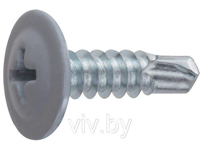 Саморез 4.2х16 мм с прессшайбой, цинк, со сверлом, RAL 7004 (150 шт в пласт. конт.) STARFIX