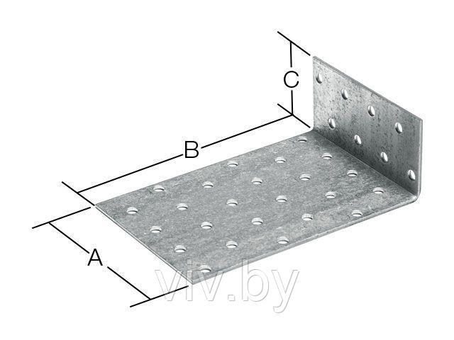 Уголок крепежный анкерный 80х120х40 мм KUL белый цинк STARFIX