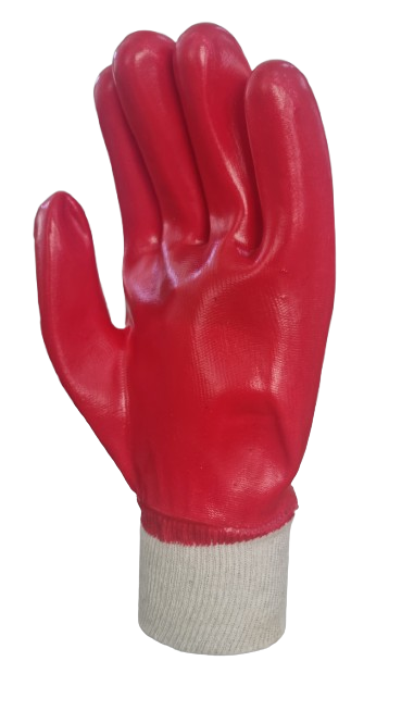 Перчатки х/б, полное ПВХ покрытие, красные Bauwelt 24203