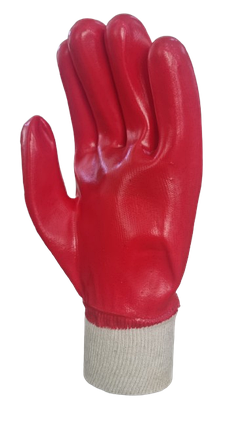 Перчатки х/б, полное ПВХ покрытие, красные Bauwelt 24203, фото 2