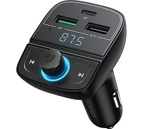 Автомобильное зарядное устройство UGREEN CD229 (80910) FM&Bluetooth Transmitter&Car Charger + TF Slot - Black