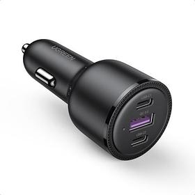 Автомобильное зарядное устройство UGREEN CD239 (20467) 2*USB-C PD+USB-A 69W Car Charger 69W Max - Black