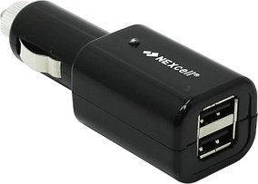 Nexcell NSC-202U Автомобильное зарядное уст-во USB (Вх.DC12-24V, Вых. DC5V, 10W, 2xUSB)