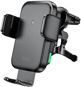 Держатель Hoco HW10 для смартфонов 4.5-7", беспроводная зарядка, черный [jenny three-axis fast char]