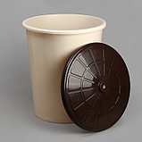 Бак хозяйственно - бытовой, 100 л, пластиковый, с крышкой, бежевый, фото 2