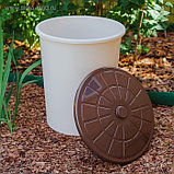 Бак хозяйственно - бытовой, 100 л, пластиковый, с крышкой, бежевый, фото 7