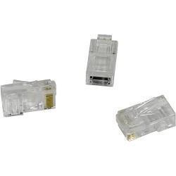 Коннектор ExeGate PL45-C5-8P8C-100 RJ-45 Кат.5e (8P8C) под одножильный кабель UTP, золотое напыление (100шт)