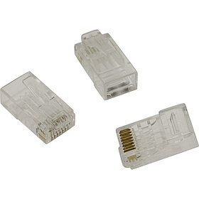 Коннектор ExeGate PL45-C6-8P8C-100 RJ-45 Кат.6 (8P8C) под одножильный кабель UTP, золотое напыление (100шт)