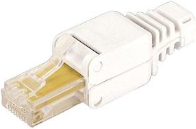 Коннектор Lanmaster (LAN-TMP-S5E) FTP кат.5E RJ45 с защитным колпачком белый (упак.:1шт)