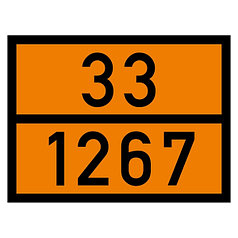 Таблица ОПАСНЫЙ ГРУЗ код 33/1267 (НЕФТЬ СЫРАЯ), 300х400 мм