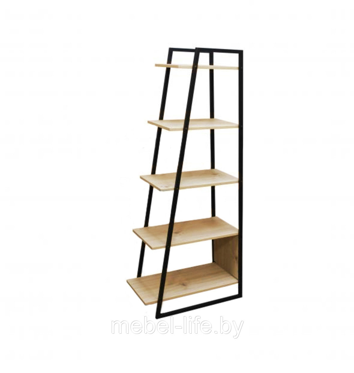 Стеллаж "Горка" Дуб Велингтон/каркас черный матовый