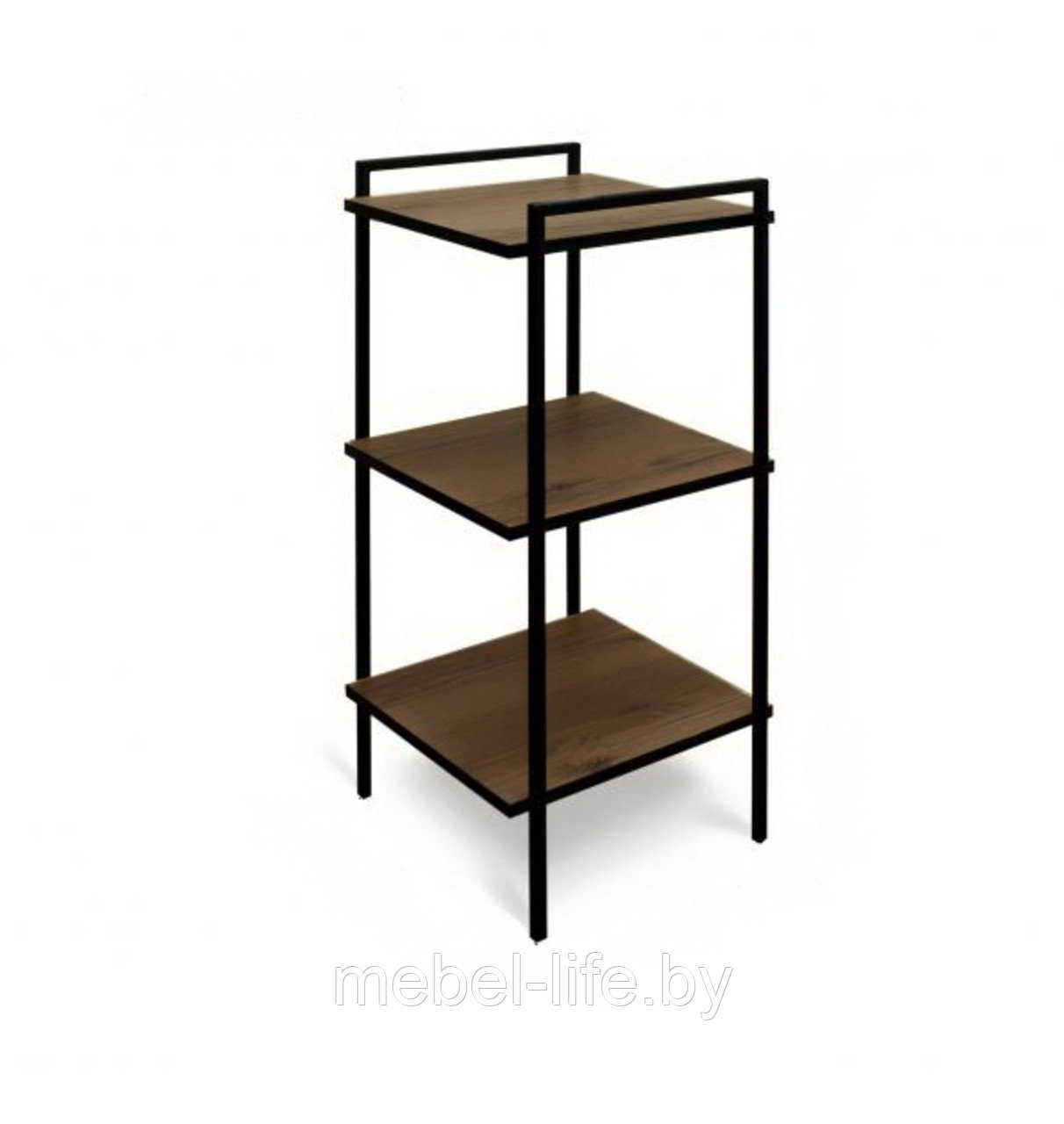 Стеллаж 3 полки ДП4-12 ЛДСП Велингтон/Черный матовый