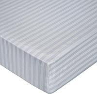 Постельное белье Миланика Темно-серая на резинке 140x200 (поплин-страйп)