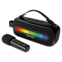 Портативная колонка SVEN PS-255 Черная (12W, с микрофоном, BT, FM, USB, 3600mAh)