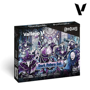 Набор акриловых красок GAME COLOR DARK FUTURE 12х18мл + миниатюра SQUIDMAR, Vallejo