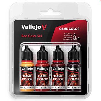 Набор акрила Game color Красные цвета 4х18мл, VALLEJO, Испания