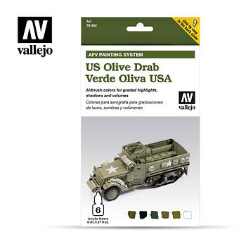 Набор акриловых красок AFV US ARMY OLIVE DRAB ARMOUR PAINTING SYSTEM 6x8ml
