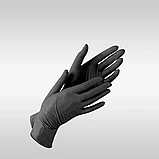 Перчатки одноразовые нитриловые, неопудренные FOXY-GLOVES, размер S, черные, 100 штук, фото 2