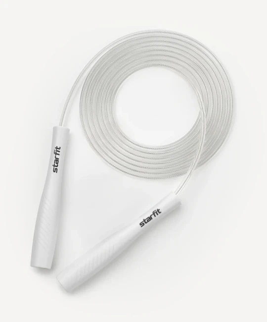 Скакалка STARFIT RP-501 ПВХ, с пластиковыми ручками, 3 м, белый