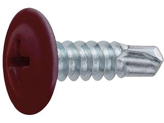 Саморез 4.2х16 мм с прессшайбой, цинк, со сверлом, RAL 3011 (150 шт в пласт. конт.) STARFIX