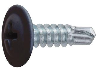 Саморез 4.2х16 мм с прессшайбой, цинк, со сверлом, RAL 8017 (150 шт в пласт. конт.) STARFIX