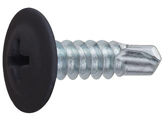 Саморез 4.2х16 мм с прессшайбой, цинк, со сверлом, RAL 9005 (150 шт в пласт. конт.) STARFIX