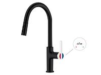 Смеситель для кухни (Lt) D35, серия Rose черный + белый, a-five