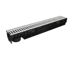 Лоток STANDART 100.125 h129  с решеткой стальной, Ecoteck, РБ