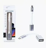 Кабель OTG CQ047 (Lightning - USB), серебристый