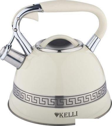 Чайник со свистком KELLI KL-4506 (бежевый), фото 2