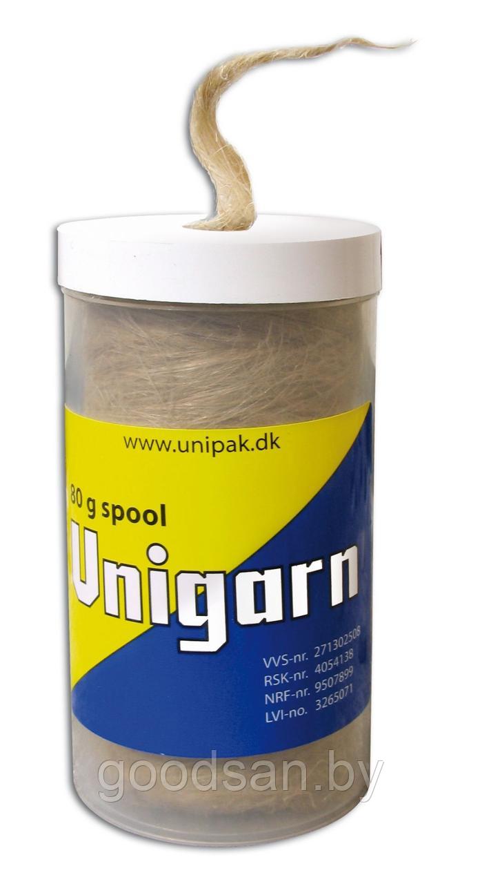 UNIGARN катушка (шпуля) в контейнере 80г, лен сантехнический