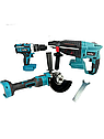 Набор электроинструментов аккумуляторных Makita 3в1 21V /болгарка, перфоратор, дрель шуруповерт, фото 2