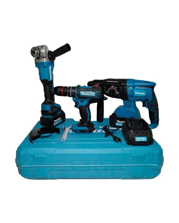 Набор электроинструментов аккумуляторных Makita 3в1 21V /болгарка, перфоратор, дрель шуруповерт