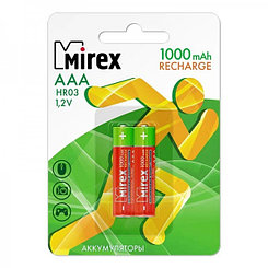 Аккумулятор Mirex HR03/AAА  Ni-MH, 1,2V, 1000mAh , 2шт/уп, цена за 2шт