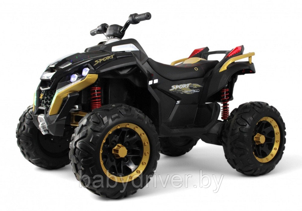 Детский электроквадроцикл RiverToys Z888VO 4WD (черный) Двухместный Полноприводный