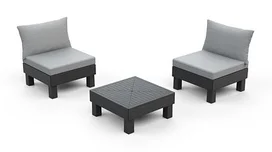 Комплект садовой мебели (два кресла, столик) Elements Balcony, графит